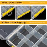 DOWELL Tackle Boxes, Plastic Tackle Storage Box Set, 4 Assorted Sizes with Removable Dividers, Fishing Tackle & Parts Organizer (4 Packs Trays)