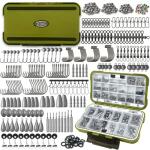 Vipfish Fishing Accessories Kit, 264/423PCS Fishing Tackle Box with Hooks, Weights, Sinkers for Bass Trout, Gifts for Men,Kids
