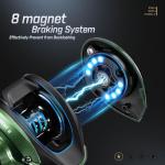 Piscifun Torrent II Baitcaster Fishing Reel, 20LB Max Drag Baitcasting Reel with Magnet Braking System, 6+1 Stainless Steel Bearings, 8.1:1 Gear Ratio Casting Reel, Green Right Hand Retrieve