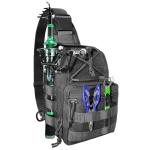 Bnqoe Fishing Backpack Fishing Tackle Storage Bag Fishing Gear with Rod Holder Small Sling Backpack for Outdoor Fish,Hiking,Travel,Hunting(C-Black)
