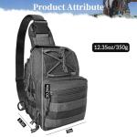 Bnqoe Fishing Backpack Fishing Tackle Storage Bag Fishing Gear with Rod Holder Small Sling Backpack for Outdoor Fish,Hiking,Travel,Hunting(C-Black)