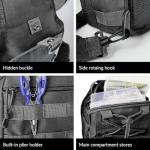 Bnqoe Fishing Backpack Fishing Tackle Storage Bag Fishing Gear with Rod Holder Small Sling Backpack for Outdoor Fish,Hiking,Travel,Hunting(C-Black)