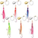 LaRandom 6 Pcs Glow Fresh Water Kokanee Salmon Trolling Lures with Pre-Rigged Octopus Hooks - Spinner Blades, Synthetic Skirts Kokanee Hoochies for Salmon Fishing