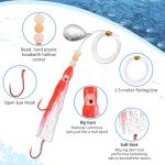 LaRandom 6 Pcs Glow Fresh Water Kokanee Salmon Trolling Lures with Pre-Rigged Octopus Hooks - Spinner Blades, Synthetic Skirts Kokanee Hoochies for Salmon Fishing