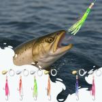 LaRandom 6 Pcs Glow Fresh Water Kokanee Salmon Trolling Lures with Pre-Rigged Octopus Hooks - Spinner Blades, Synthetic Skirts Kokanee Hoochies for Salmon Fishing