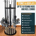 Rush Creek Creations | Fishing Rod Holder for 16 Rods, Fishing Pole Holder for Garage Organization and Storage, for Fishing Reels, Fishing Gear, Fishing Accessories, Tackle Box (360° Access)
