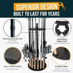 Rush Creek Creations | Fishing Rod Holder for 16 Rods, Fishing Pole Holder for Garage Organization and Storage, for Fishing Reels, Fishing Gear, Fishing Accessories, Tackle Box (360° Access)