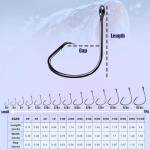 Natufish Fishing Circle Hooks 50Pcs Offset Fish Hook Saltwater,Barbed Live Bait Hooks Black Nickel/Wide Gap for Catfish Striped Bass 3/0