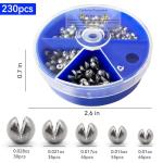 230pcs Fishing Weights Sinkers - Split Shot Fishing Sinkers Kit, 5 Size Round Removable Lead Fishing Weights, 1 Round Box Set Fishing Sinkers for Freshwater Saltwater(Blue Box) (230Pcs)