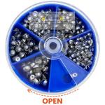 230pcs Fishing Weights Sinkers - Split Shot Fishing Sinkers Kit, 5 Size Round Removable Lead Fishing Weights, 1 Round Box Set Fishing Sinkers for Freshwater Saltwater(Blue Box) (230Pcs)