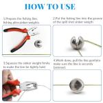 230pcs Fishing Weights Sinkers - Split Shot Fishing Sinkers Kit, 5 Size Round Removable Lead Fishing Weights, 1 Round Box Set Fishing Sinkers for Freshwater Saltwater(Blue Box) (230Pcs)