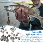 230pcs Fishing Weights Sinkers - Split Shot Fishing Sinkers Kit, 5 Size Round Removable Lead Fishing Weights, 1 Round Box Set Fishing Sinkers for Freshwater Saltwater(Blue Box) (230Pcs)