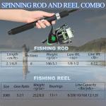 Tripquips Fishing Rod, 6.9ft Telescopic Fishing Rod and Reel Combo with Fishing Pliers and Lip Gripper Fishing Equipment, 5.2:1 Pre-Loaded Spinning Reel Combo Set Fishing Pole(LF30 Green)