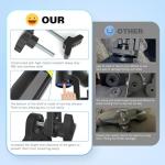 Upgraded Fishing Rod Holder with Button-Lock 360° Dual Rotation, Universal Silicone Strap & Enlarged V-Clamp – Fits Round/Square Tubes, Secure Adjustable Boat Fishing Gear for All Rod Sizes（2pack）