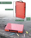 Uxwuy Fishing Lure Box Double Sided Tackle Box 18 Compartment Lure Box 3700 Tackle Tray Crankbait Storage Spinner Bait Tackle Box Large Bait Box