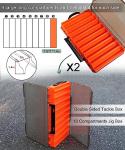 Uxwuy Fishing Lure Box Double Sided Tackle Box 18 Compartment Lure Box 3700 Tackle Tray Crankbait Storage Spinner Bait Tackle Box Large Bait Box