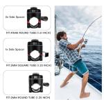 Hitorhike Fishing Rod Holder Universal Fit Kit with Mount Allows for 360-degree Adjustment Kayak Fishing Boat Powerlock Rod Holder (Fishing Rod Holder x2+Round&Square Rail Mount x2)