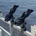 Hitorhike Fishing Rod Holder Universal Fit Kit with Mount Allows for 360-degree Adjustment Kayak Fishing Boat Powerlock Rod Holder (Fishing Rod Holder x2+Round&Square Rail Mount x2)