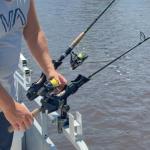 Hitorhike Fishing Rod Holder Universal Fit Kit with Mount Allows for 360-degree Adjustment Kayak Fishing Boat Powerlock Rod Holder (Fishing Rod Holder x2+Round&Square Rail Mount x2)