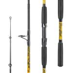 Sougayilang Spinning & Casting Fishing Rods, 2-Piece Strong Carbon&Glass Composite Trolling Rod Offshore Surf Pole for Bass, Trout, Panfish, Catfish- Spinning- 7'0"-Yellow