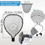 SEASPRO Black Telescoping Fishing Nets Lightweight Rubber Fish Net Durable with Non-Slip Grip - Freshwater and Saltwater Fishpond Large Fish Net (18.3"/46.5cm Hoop Size 1.62M Black Rubber net)