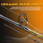 Sougayilang Spinning & Casting Fishing Rods, 2-Piece Strong Carbon&Glass Composite Trolling Rod Offshore Surf Pole for Bass, Trout, Panfish, Catfish- Spinning- 7'0"-Yellow