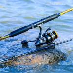 Sougayilang Spinning & Casting Fishing Rods, 2-Piece Strong Carbon&Glass Composite Trolling Rod Offshore Surf Pole for Bass, Trout, Panfish, Catfish- Spinning- 7'0"-Yellow