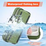 3 Pack Waterproof Fishing Tackle Box, Double-Sided with 19 Adjustable Dividers, Leakproof Bait Storage Case for Trout Ultralight Fishing & Travel (Green, Orange, Black)