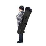 Allnice Sturdy Canvas Fishing Rod & Reel Organizer Bag Travel Carry Case Bag- Holds 5 Poles & Tackle (Black)