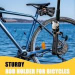 VEXPLO Adjustable Pole Mount Bike Fishing Rod Holder for Bicycle, Boat, Chairs, Cart, Scooter, Motorcycle, ATV & Beach Car, Fishing Pole Holder for Bike Rack with Mount Clamp (1.6" Inner Diameter)