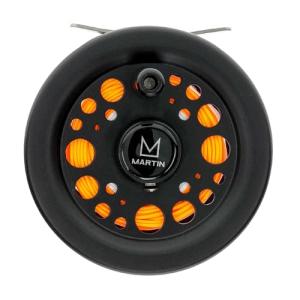 Martin Classic Rim Control Fly Fishing Reel, Metal Click Drag, Single Action, Aluminum Spool, Aluminum Frame, 7/8 Weight Line, Interchangeable Retrieve, Push-Button Release, Brown