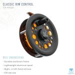 Martin Classic Rim Control Fly Fishing Reel, Metal Click Drag, Single Action, Aluminum Spool, Aluminum Frame, 7/8 Weight Line, Interchangeable Retrieve, Push-Button Release, Brown