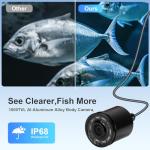 Fish Finder Camera Real Time Underwater Fishing Camera 65ft Cable for Rod,4.3" HD LCD Monitor&IR LED Night Vision Wide Angle Lens Line Camera for Kayak Lake Boat Ice Fishing Portable Fish Finder