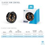 Martin Classic Rim Control Fly Fishing Reel, Metal Click Drag, Single Action, Aluminum Spool, Aluminum Frame, 7/8 Weight Line, Interchangeable Retrieve, Push-Button Release, Brown