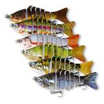 6PCS Fishing Lures for Freshwater and Saltwater with case,Slow Sinking Multi Jointed Swimbaits, Lifelike Lures for Bass Trout Crappie Walleye Pike, Easily Caught Bait