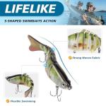 6PCS Fishing Lures for Freshwater and Saltwater with case,Slow Sinking Multi Jointed Swimbaits, Lifelike Lures for Bass Trout Crappie Walleye Pike, Easily Caught Bait