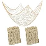 2 PCS Fish Net Decorations, 80 x 40 Inch, Ocean Themed Party Decor Beach, Nautical Wall Hanging Fishing Net for Coastal Bedroom, Bathroom, or Under The Sea Party Decorations
