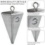 Pyramid Sinkers Fishing Weights Sinkers for Saltwater Fishing Weights Assortment Kits Fishing Gear Tackle 1oz 2oz 3oz 4oz (3oz - 10pcs)