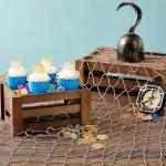 2 PCS Fish Net Decorations, 80 x 40 Inch, Ocean Themed Party Decor Beach, Nautical Wall Hanging Fishing Net for Coastal Bedroom, Bathroom, or Under The Sea Party Decorations