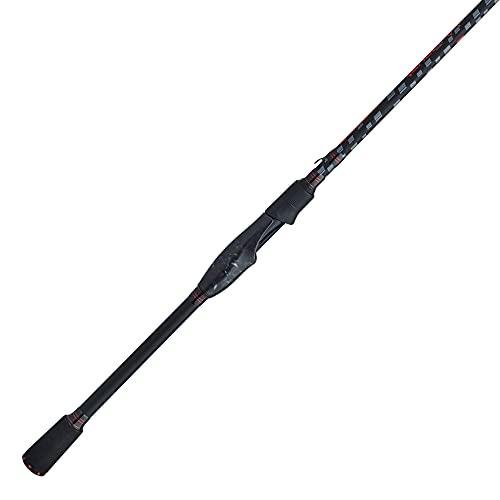 Abu Garcia 7’ Vendetta Spinning Fishing Rod, 2-Piece Rod, 6-12lb Line Rating, Medium Rod Power, Fast Action, 3/16-5/8 oz. Lure Rating, Black