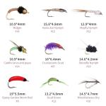 Maxcatch Fly Fishing Flies Assortment Kit, 72 pcs, Including Dry, Wet, Nymphs, Streamers Flies, with Waterproof Fly Box, for Fishing Trout, Bass, Salmon