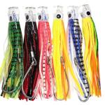 Kmucutie Set of 6 pcs 6.5 inch trolling Lure Marlin Tuna Dolphin Shark Big Game deep sea Fishing Lures Included Mesh Bag (6.5 INCH A)