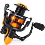 Sougayilang Fishing Reel, Ultralight Spinning Reel with Aluminum Spool, 5.2:1 High Speed Spinning Fishing Reel, 1000-6000 Series for Freshwater-Orange 1000