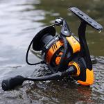 Sougayilang Fishing Reel, Ultralight Spinning Reel with Aluminum Spool, 5.2:1 High Speed Spinning Fishing Reel, 1000-6000 Series for Freshwater-Orange 1000