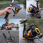 Sougayilang Fishing Reel, Ultralight Spinning Reel with Aluminum Spool, 5.2:1 High Speed Spinning Fishing Reel, 1000-6000 Series for Freshwater-Orange 1000