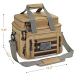 FREEAMG Fishing Tackle Bags - Padded Shoulder Strap Fishing Bags -Saltwater & Freshwater Fishing Bag - Gear Storage for Tackle Box (Kahki) (Bag Only)