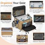 FREEAMG Fishing Tackle Bags - Padded Shoulder Strap Fishing Bags -Saltwater & Freshwater Fishing Bag - Gear Storage for Tackle Box (Kahki) (Bag Only)