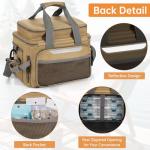 FREEAMG Fishing Tackle Bags - Padded Shoulder Strap Fishing Bags -Saltwater & Freshwater Fishing Bag - Gear Storage for Tackle Box (Kahki) (Bag Only)