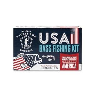 Mystery Tackle Box USA Bass Fishing Kit – 5-7 Baits for Largemouth & Smallmouth Bass – Includes Exclusive USA Decal