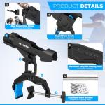 PLUSINNO 4 Pack Boat Fishing Rod Holder Double V Design Fit Round Square Tubes Innovative Clamp Fishing Gifts for Men